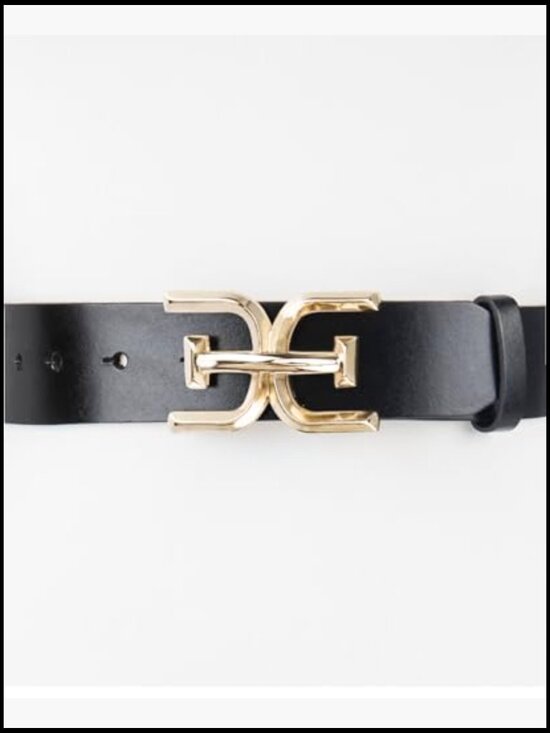 Double-E Logo Plaque Buckle Leather Belt for Jeans and Trousers main image 4